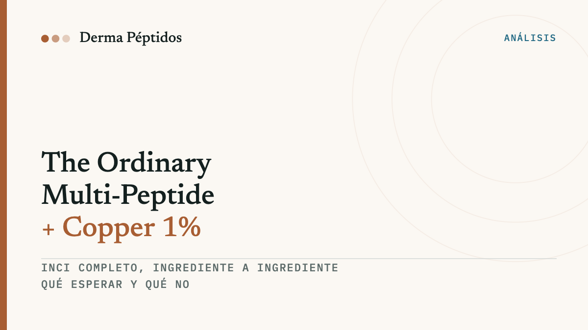 Análisis del INCI de The Ordinary Multi-Peptide + Copper Peptides 1%